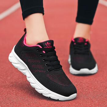 足力健运动鞋女鞋春夏闰月网面中老年妈妈跑步防滑软底老人健步鞋黑玫