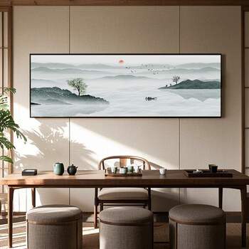 张大千 水月观音 中国画 掛け軸 水墨画 和室 玄関 茶室 壁掛け 美術品 水墨装饰画有框价格报价行情- 京东