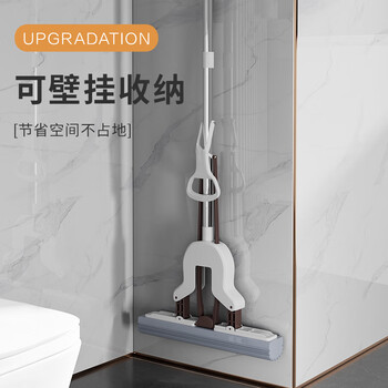 百世优品 胶棉拖把28cm2头对折挤水拖把家用一拖净免手洗2025拖地吸水海棉