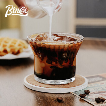 Bincoo美式咖啡杯玻璃杯咖啡dirty竖纹下午茶夏天冰美式手冲杯