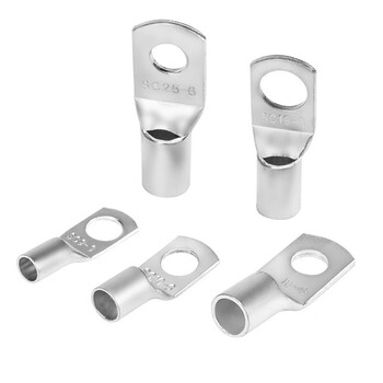 汇君 SC窥口紫铜线鼻子电线冷压端子压接铜鼻子接线端子 SC6-6【50个】