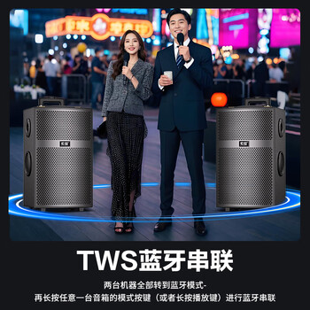 索爱（soaiy）X60大功率13喇叭重低音广场舞户外k歌蓝牙拉电木吉他乐器音箱拉杆音箱扩音器双麦克风8寸