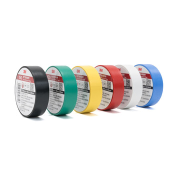 3M电工绝缘胶带汽修线束胶带家装无铅耐磨防潮 白色 十卷装 150#