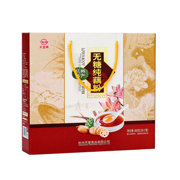 天堂牌无糖纯藕粉杭州特产西湖藕粉 早餐代餐粉速溶纯藕粉600g礼盒装