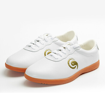 太极鞋男真皮软牛皮牛筋底太极拳鞋女夏季功夫鞋武术练功鞋 白色 34