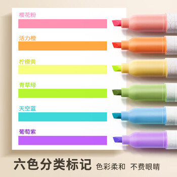 恩米enmy双头可擦荧光笔荧光色6支/盒*2学生复习醒目标记笔水性记号笔划重点多色笔开学礼物必备用品 恩米enmy双头可擦荧光笔荧光色6支/盒*2学生复习醒目标记笔水性记号笔划重点多色笔开学礼物必备用品