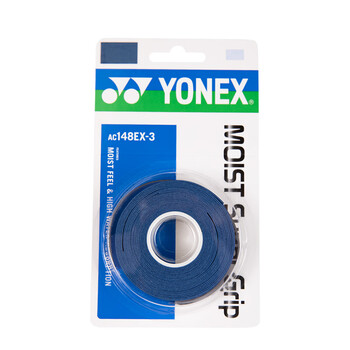 YONEX尤尼克斯网球拍手胶防滑耐磨吸汗带握把AC148-3EX深海蓝3条装