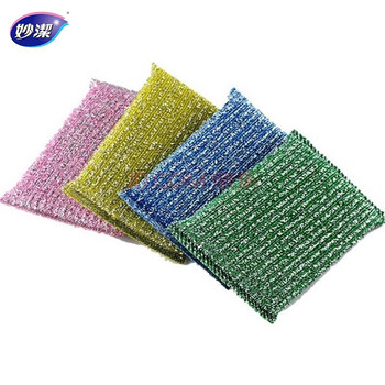 妙洁 实用环保 必备之选 MHG3+1彩条金柔百洁布3+1特惠装*1袋