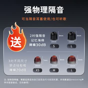 wedoking有线耳机入耳式睡眠耳机隔音耳塞asmr微型超小动圈高音质mini hifi游戏k歌无损带麦隔音降噪耳机