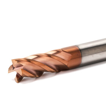 德岐 55度四刃钨钢铣刀 CNC数控刀具涂层平底四刃立铣刀 刃径8