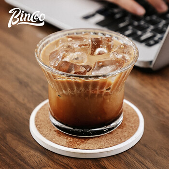 Bincoo美式咖啡杯玻璃杯咖啡dirty竖纹下午茶夏天冰美式手冲杯