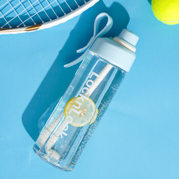 乐扣乐扣（LOCK&LOCK）夏季塑料运动水杯带吸管提环户外水壶便携男女杯子白色750ml