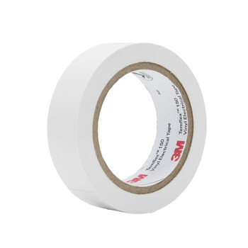 3M电工绝缘胶带汽修线束胶带家装无铅耐磨防潮 白色 十卷装 160#