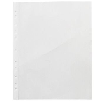 得力11孔保护袋A4打孔袋塑料透明活页资料袋保护膜透明公文袋插页袋办公用品 5712 (100个/包)