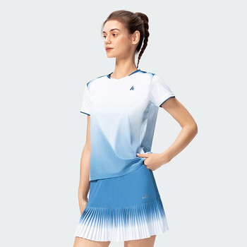 川崎（KAWASAKI）羽毛球服运动T恤速干吸汗透气女款大赛训练服C2043 灰蓝色 M