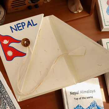 佳茉尼泊尔手工本手账本diy素材日记本复古旅行高颜值网红空白本纸加厚笔记本520礼物升级款新年情人节