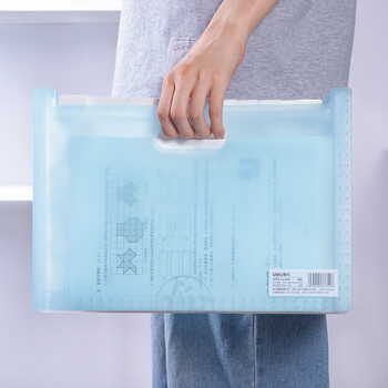 得力(deli)13格A4立式风琴包站立可伸缩多层文件夹 学生试卷收纳袋补习包 学生办公文件框收纳夹 浅蓝色72510 得力(deli)13格A4立式风琴包站立可伸缩多层文件夹 学生试卷收纳袋补习包 学生办公文件框收纳夹 浅蓝色72510