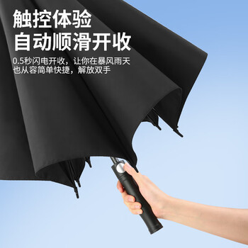 雨航（YUHANG）碳纤维高尔夫双人雨伞半自动一键秒开直柄伞男女商务伞  藏青色