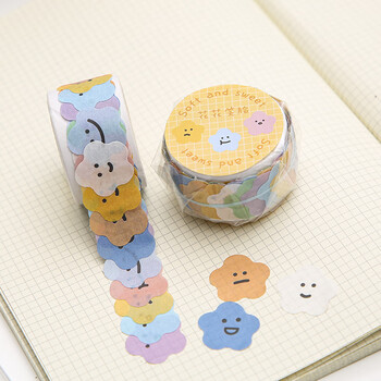 月光夏切膜胶带可爱研究所动物数字手帐素材小图案贴纸手账贴画 花花