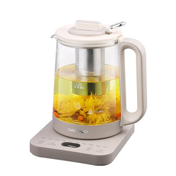 大宇（DAEWOO）煮茶壶1.8L容量多功能玻璃花茶烧水壶办公室养生壶 DYYS-10H95 养生壶 1.8L