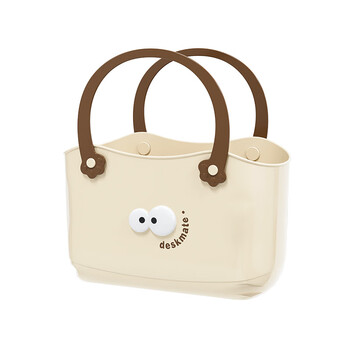 访客 洗澡篮 收纳篮洗漱用品收纳筐卫生间浴室内衣塑料洗浴篮 米咖色