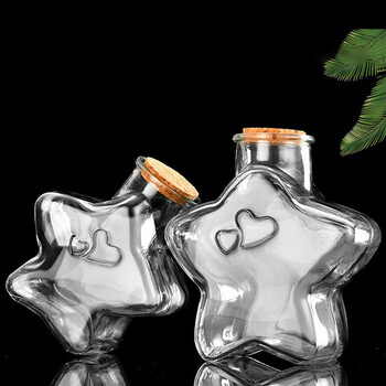 佳茉渐变色星星彩色折纸条叠星星瓶幸运星玻璃瓶手工纸折许愿瓶伴手礼元宵妇女节礼物幼儿园五角星瓶