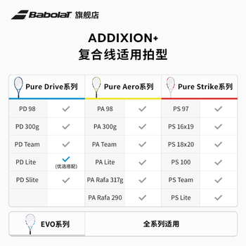 BABOLAT百保力网球拍仿肠线百宝力网球线ADDIXION+12M自然色130-16线径