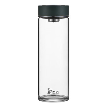 希诺（heenoor）玻璃杯单层加厚茶杯男士车载带滤网商务杯XN-6088颜色随机475ML