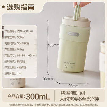 小熊(Bear)便携式电热水杯电热水壶 智能保温烧水杯 旅行学生宿舍迷你加热杯 ZDH-C03K6 小熊(Bear)便携式电热水杯电热水壶 智能保温烧水杯 旅行学生宿舍迷你加热杯 ZDH-C03K6