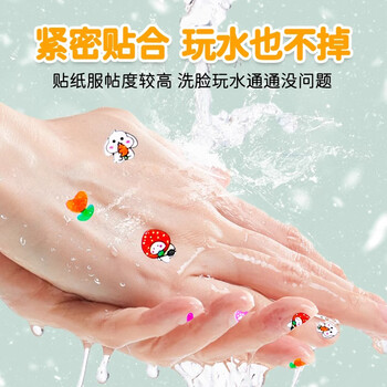 米砾儿童卡通指甲贴公主宝宝防水美甲贴花小孩奖励玩具纹身贴可爱小兔子背胶3d立体美甲小鼻嘎贴纸礼物