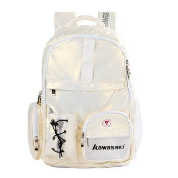 川崎（KAWASAKI）羽毛球包大容量双肩包专业运动背包独立鞋仓C8245 幻彩白
