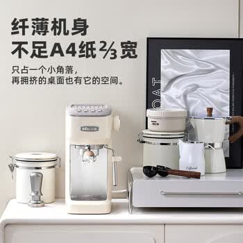 小熊（Bear）咖啡机 半自动咖啡机 家用小型意式浓缩15Bar泵压式 手动打奶泡 KFJ-N12V1	
