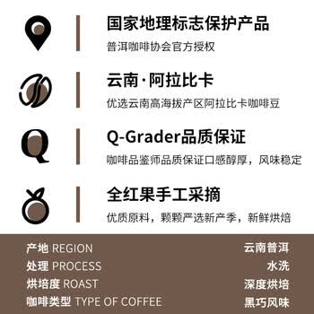 鹿家嘴云南小粒咖啡普洱咖啡豆美式/黑巧风味咖啡豆500g阿拉比卡豆