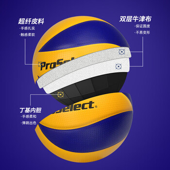 专选（PROSELECT）排球专业比赛超纤贴皮排球学生考试训练5号硬排球GV466T