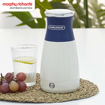 摩飞电器（Morphyrichards）电水壶烧水壶便携式家用旅行电热水壶随行冲奶泡茶办公室养生保温杯MR6090蓝色+水杯一个