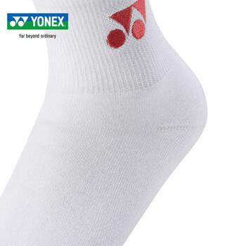YONEX尤尼克斯羽毛球袜儿童款中筒加厚毛巾底专业运动袜345024BCR 白粉