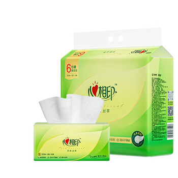 心相印抽纸茶语丝享系列3层130抽*6包*12提共72包纸巾新旧交替整箱装