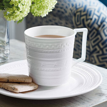 Wedgwood意大利浮雕白色骨瓷马克杯对杯套盒 350ml