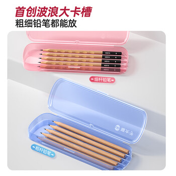 猫太子一日之用文具盒透明笔盒男孩女孩款小学生铅笔盒幼儿园简约高颜值笔袋儿童  蓝色