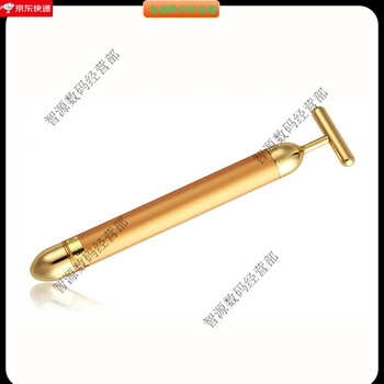２４金ゴールドバーマッサージ機 黃金棒】24k金能量美容棒T型電動按摩棒臉部按摩器導入儀原裝禮盒