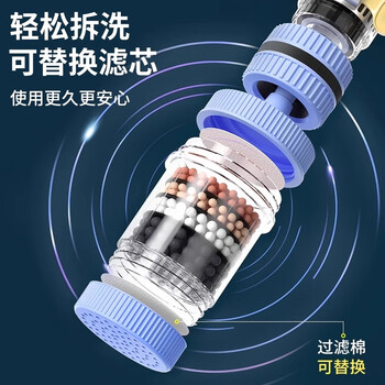 佳立方水龙头过滤器家用自来水净化器厨房防溅过滤头嘴净水神器蓝色2个
