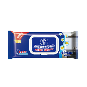 维达（Vinda）厨房湿巾 80片*单包半臂长 超大加厚厨房纸 去油污 厨房用纸