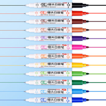 金万年12色白板笔0.5-1.0mm大小双头可擦粗细纤维笔头易擦易写儿童练字涂鸦绘画G-0639T