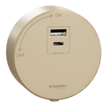 施耐德电气轨道插座可移动墙壁插座壁挂式插线板净意20W Type A+C USB璀璨金 施耐德电气轨道插座可移动墙壁插座壁挂式插线板净意20W Type A+C USB璀璨金