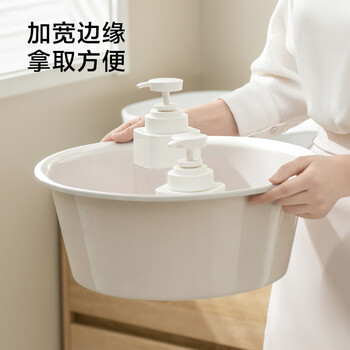 京东京造巨厚实加深加厚加大盆  脸盆家用盆洗衣盆泡脚盆洗漱盆 36cm 