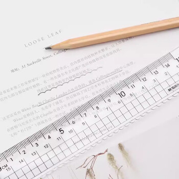 晨光（M&G）(M&G)文具简系列亚克力波浪边尺子小学生直尺15cm文具考试专用 中高考