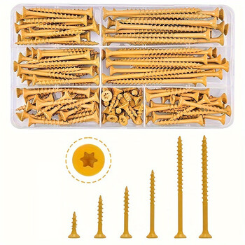 永利尚 自钻自攻甲板螺丝 防锈黄色梅花槽 盒装100个