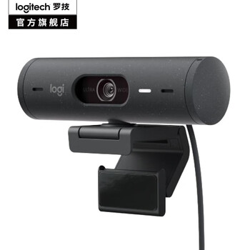 罗技（Logitech）直播摄像头高清网络摄像头视频通话会议网课外接Type-C 带麦克风隐私盖 Brio 500 白色