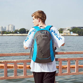 米熙15英寸电脑包双肩包女休闲运动旅行背包大容量学生书包20蓝色5005 米熙15英寸电脑包双肩包女休闲运动旅行背包大容量学生书包20蓝色5005