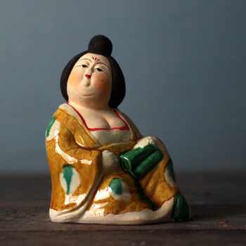 加彩人物俑　中国古陶　古玩　侍女　唐三彩 唐三彩人物官员仕女等文物欣赏_中国风